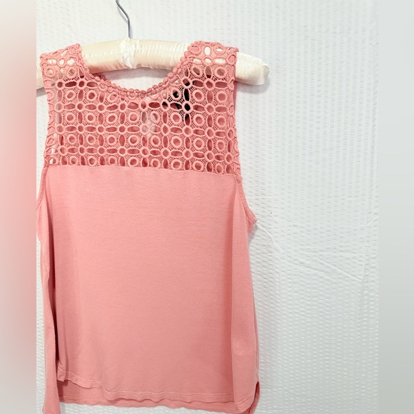 Cottagecore embroidered warm pink sleeveless tank top summer H&M Sz XS camisole - Picture 3 of 10